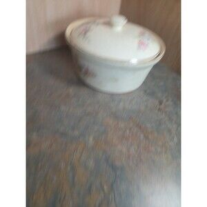 Vintage Spring Flowers BAK-SERV Lidded Casserole, PCP Paden City Pottery Co.